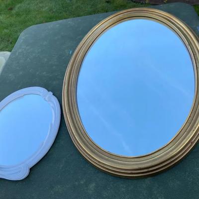 Basset Oval Mirror and Syroco Wood Mirror 