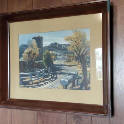 Emil Kosa Jr.  “Junction at Acton” California Modernist Framed Lithograph