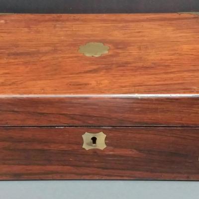 Wood Box w/Brass Inlay