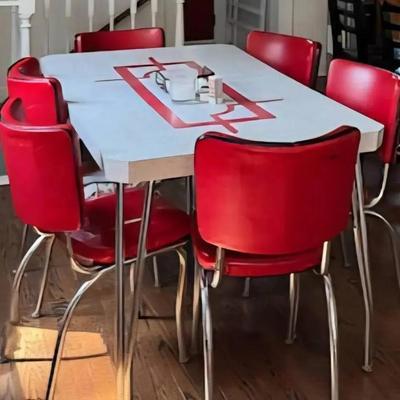1950's Red Diner Table & Chairs