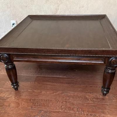 Wood/Leather Coffee Table by Bernhardt