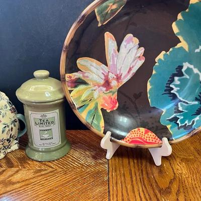 Single Serve Teapot Cozy, Ceramic Teabag Canister, Tracy Porter Wanderlust Floral Bowl Tray