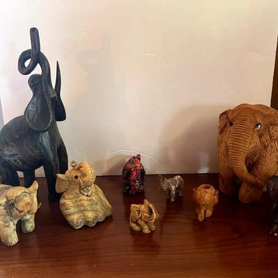 Mixed Lot Elephants Ironwood Coconut Wood Sand Filled 