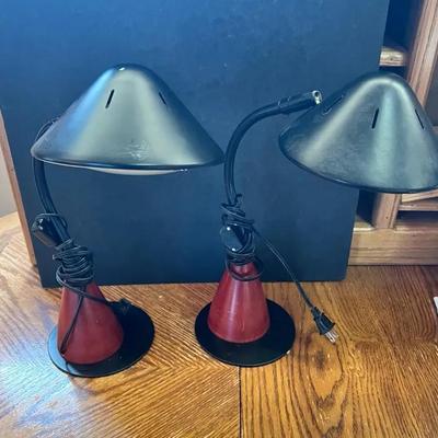 American Lighting Modernist Cone Style Desk Table Lamps Pair Taiwan 