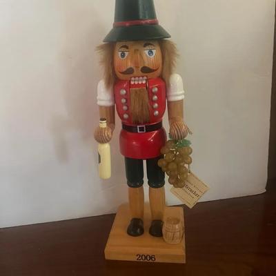Winemaker Wood Nutcracker Grapes Bottle Limited Edition Target