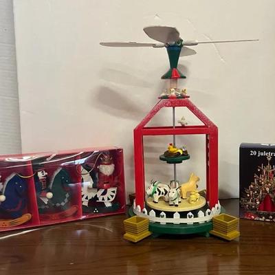 Vintage House Of Lloyd Christmas on The Farm Windmill & Candles Kitschy, Nutcracker Rocking Horses