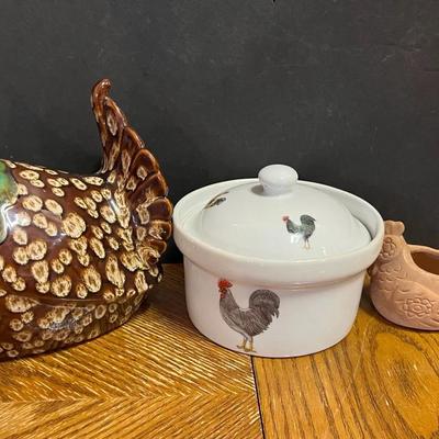 Kayana Rooster Chicken Decor, Rooster Casserole Dish, Terra Cotta Chicken 