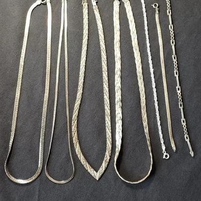 All 925 (4) Necklaces & (3) Bracelets 