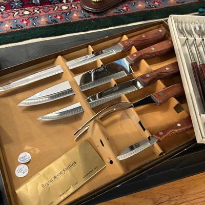 Sale Photo Thumbnail #194: Vintage Sheffield England set of 5 in original box. Missing one piece. Likely never used.  $40