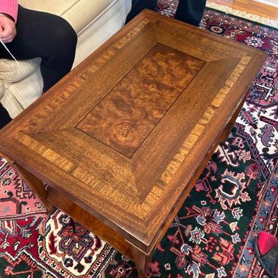 Sale Photo Thumbnail #489: Vintage mid century modern inlaid coffee or occasional table. $155. 