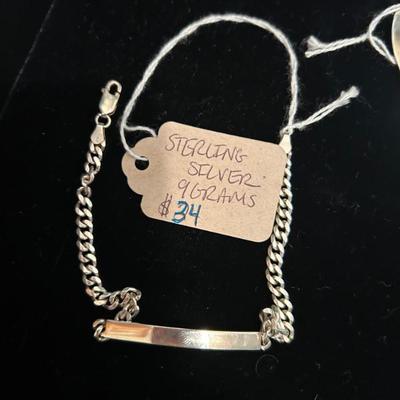 Sale Photo Thumbnail #225: Sterling silver ID bracelet. $34. 