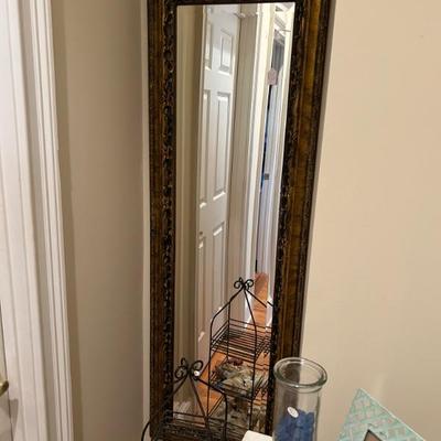 Sale Photo Thumbnail #288: Vintage solid wood beveled mirror. $68. 