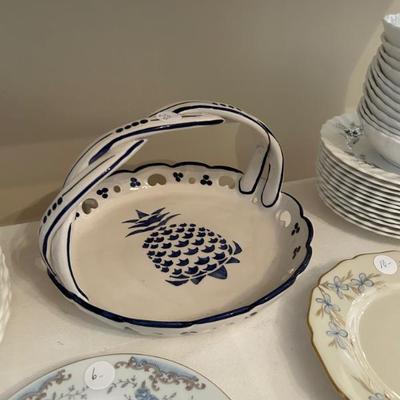 Sale Photo Thumbnail #146: Lovely pierced ceramic pineapple basket. Made in Portugal. 