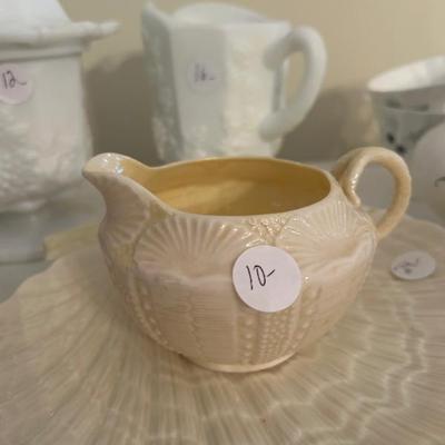 Sale Photo Thumbnail #129: Vintage Belleek 1950s porcelain creamer. 