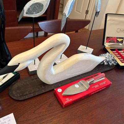 Sale Photo Thumbnail #165: Hand carved and painted swan. Signed James Haddon. 