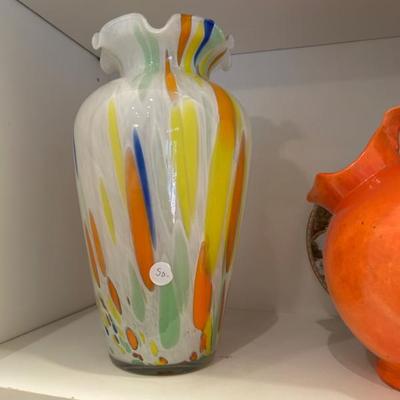 Sale Photo Thumbnail #411: Hand blown glass vase $50. 