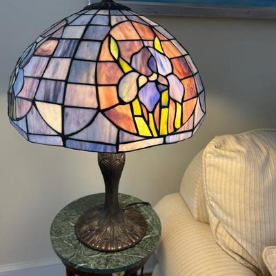 Sale Photo Thumbnail #383: 2 matching stain glass 3 bulb lamps available. $95 each. 