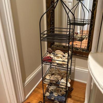 Sale Photo Thumbnail #292: Iron corner shelf. Includes all shells. $25
