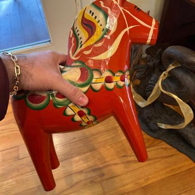 Sale Photo Thumbnail #546: Handmade and painted Swedish horse. $78 