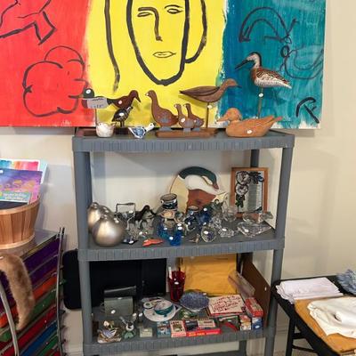 Sale Photo Thumbnail #39: Many original paintings by the owner on large canvases. 