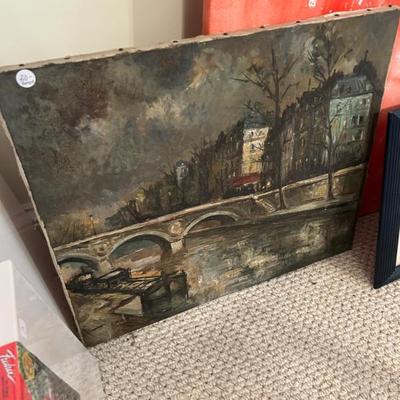 Sale Photo Thumbnail #110: Antique European painting. $30. 