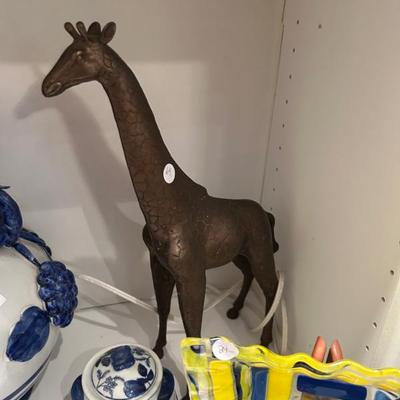 Sale Photo Thumbnail #402: Large solid brass giraffe. $64. HEAVY! 