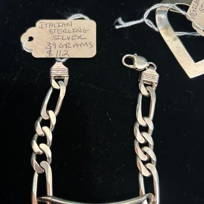 Sale Photo Thumbnail #217: Vintage Italian sterling silver ID bracelet. 39 grams, $112. 