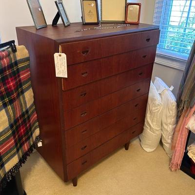 Sale Photo Thumbnail #318: Danish teak mid century modern 7 drawer chest. Purchased in Denmark. $495. 