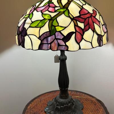 Sale Photo Thumbnail #439: Vintage stain glass lamp. $95. 