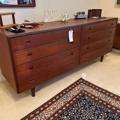 Sale Photo Thumbnail #300: Danish teak Mid century modern 8 drawer dresser. Purchased in Denmark. $495. 