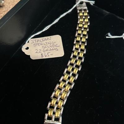 Sale Photo Thumbnail #219: Vintage Italian sterling silver bracelet. 22 grams, $65. 