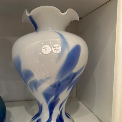 Sale Photo Thumbnail #416: Hand blown glass vase. Possibly Murano. $54. 