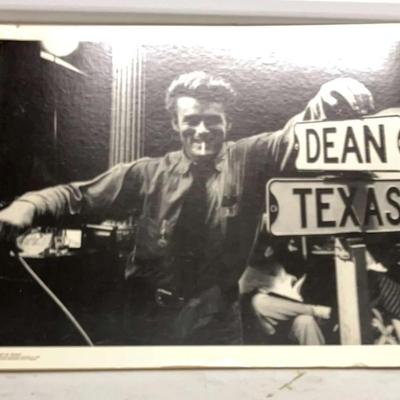 James Dean Black-and-White Rigid Poster