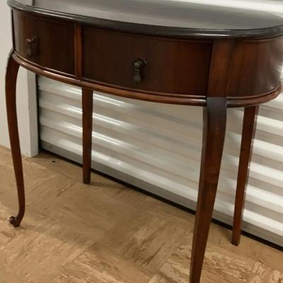 Antique Cherry Writing Desk with Elegant Curved Front