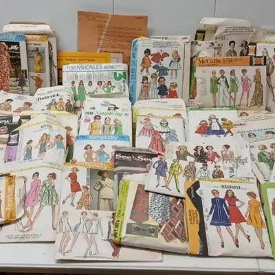 Huge Lot of Vintage Sewing Patterns 