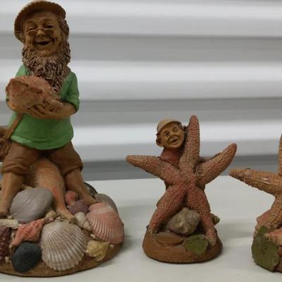 Set of 3 Seashell-Themed Figurines
