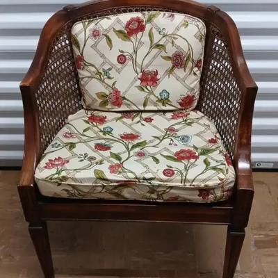 Wood and Wicker Backed Accent Chair – Sam Moore Furniture