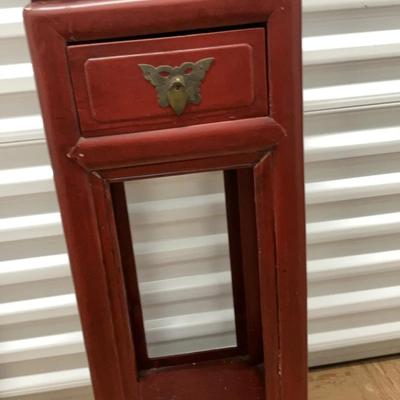 Chinese-Style Rosewood Plant Stand with Drawer