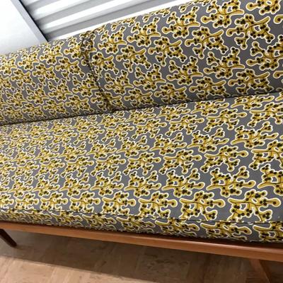 Mid-Century Modern Wooden Daybed with Cushions