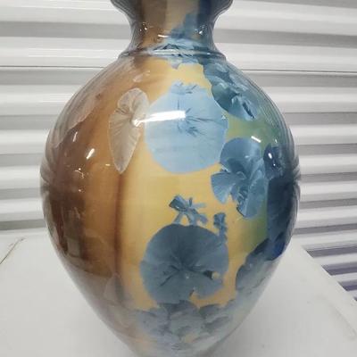 Phil Morgan Crystalline Vase – Signed North Carolina Studio Piece