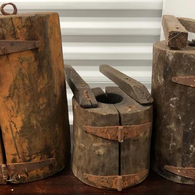 Set of 3 Wooden Molds Used for Blenko Blown Glass