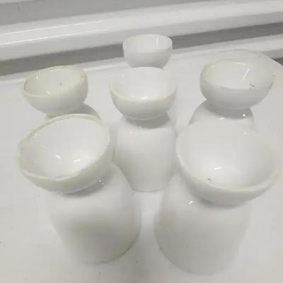 Set of 6 White Porcelain Egg Cups