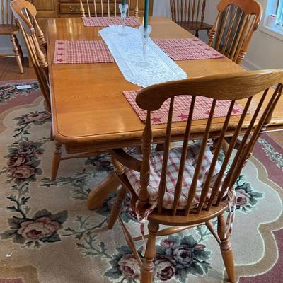 Wooden Table And Six Chairs