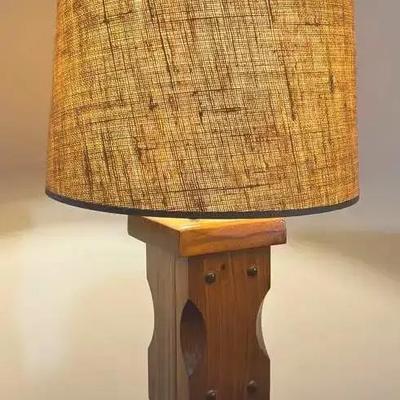 Carved Wood Base Lamp