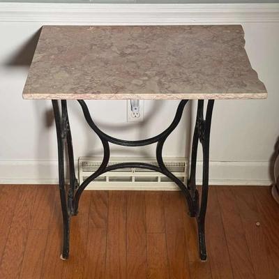 Stone Top End Table