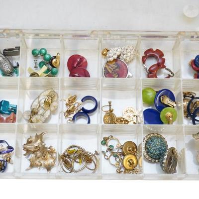 Sale Photo Thumbnail #4: 48 PAIR VINTAGE CLIP ON EARRINGS