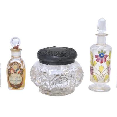 Sale Photo Thumbnail #3: 5 ANTIQUE / VINTAGE PERFUME / COLOGNE VANITY