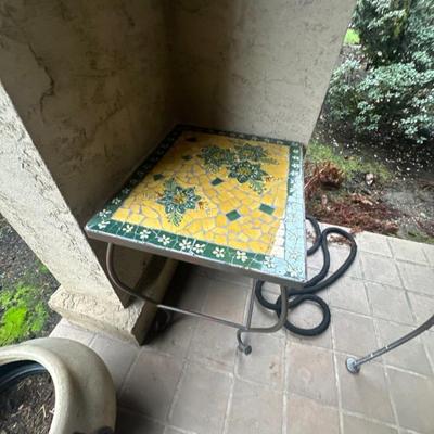 Mosaic tile top patio table