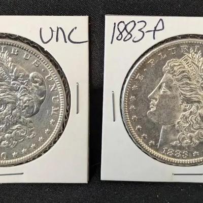 1883-P and 1900-O Uncirculated Morgan Dollars