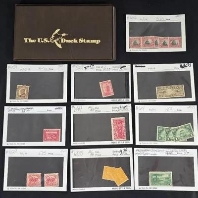 10 Higher Dollars Stamps with Scott # Top Left and 1 1993 Duck Stamp